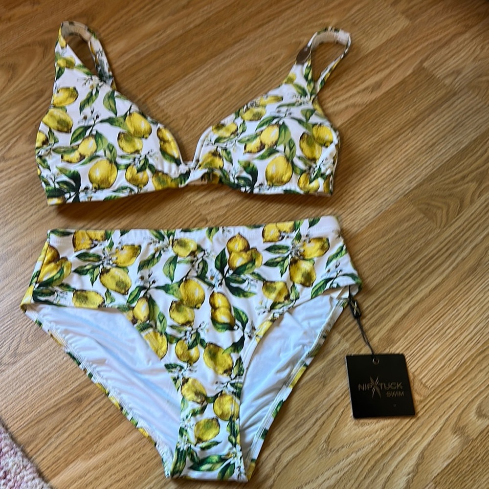 Nip Tuck Swim Lemon Print Bikini